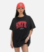 Smfk Oversized Model Black T-Shirt
