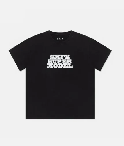 Smfk Oversized Model Vintage T-Shirt Black